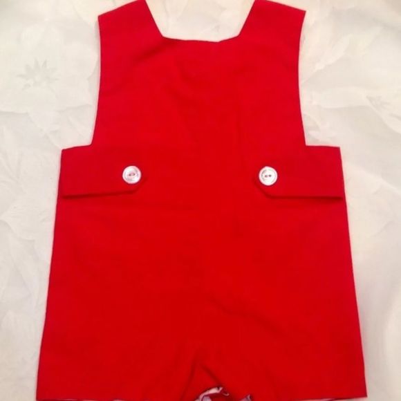 Vintage Red Romper With Teddy Bear 9-12 Months - Picture 3 of 4